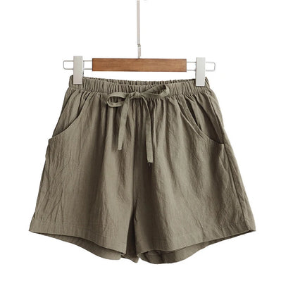 Women’s Summer Cotton Linen High-Waist Shorts | Casual Sports &amp; Fashion Shorts