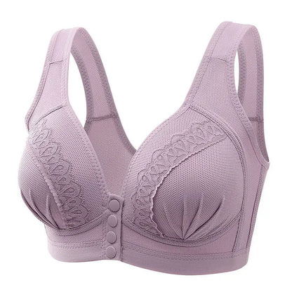 Gathering Breathable Mom Bras | Front Button, Wire-Free, Comfort Fit