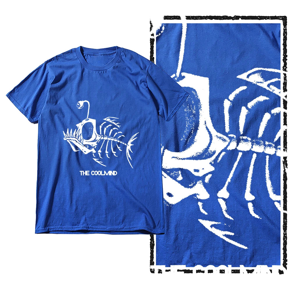 Bonefish Skull Deep Sea Fish Skeleton T-Shirt | Funny Fisherman Oversized Tee