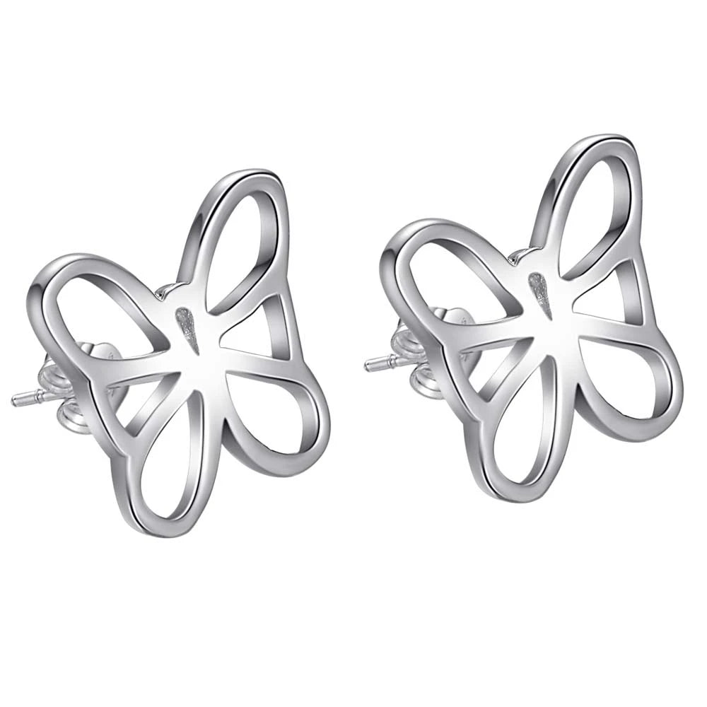 Sterling Silver Heart Stud Earrings for Women