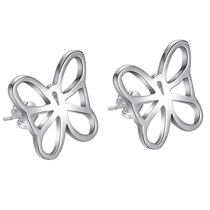Sterling Silver Heart Stud Earrings for Women