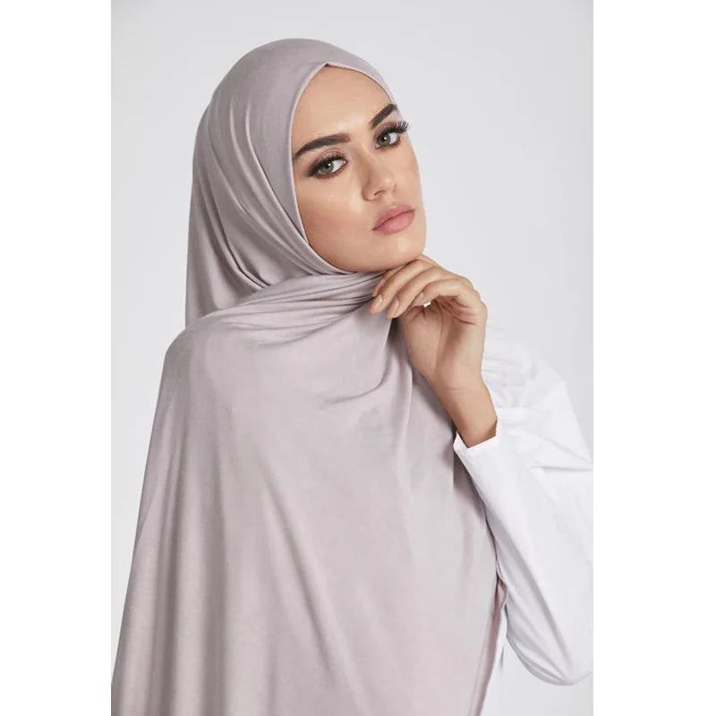 Modal Cotton Jersey Hijab Scarf  Long Soft Turban Wrap
