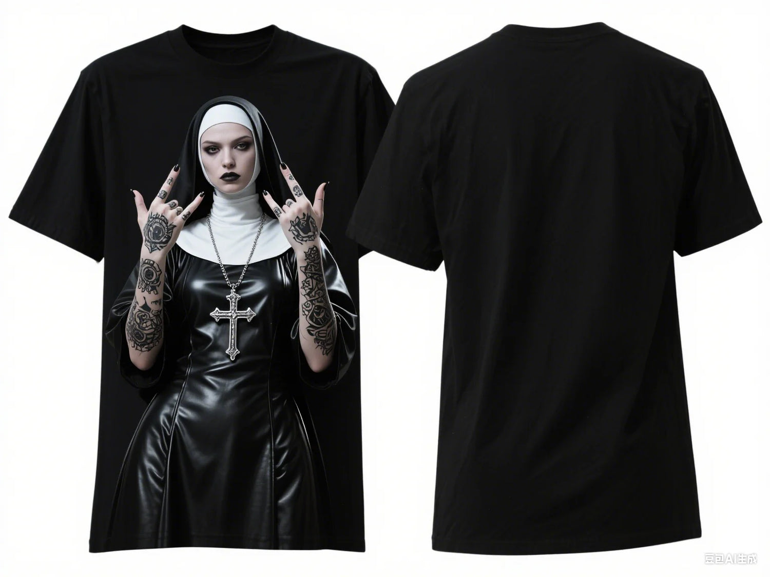Halloween Devil Nun 3D Graphic T-Shirt – Quick-Dry Unisex Tee