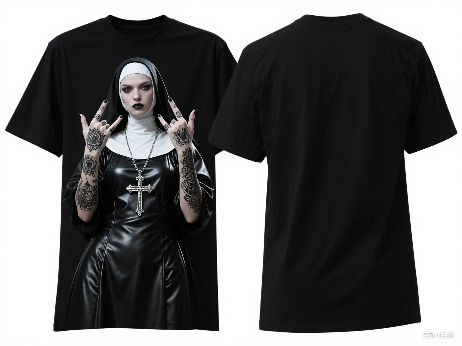 Halloween Devil Nun 3D Graphic T-Shirt – Quick-Dry Unisex Tee