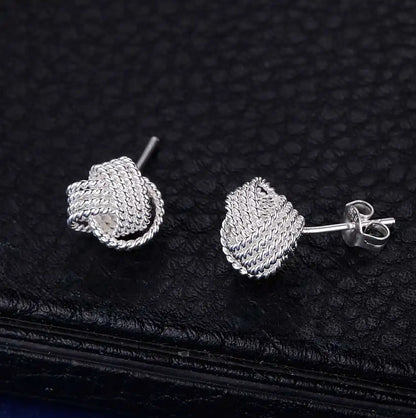 Sterling Silver Heart Stud Earrings for Women