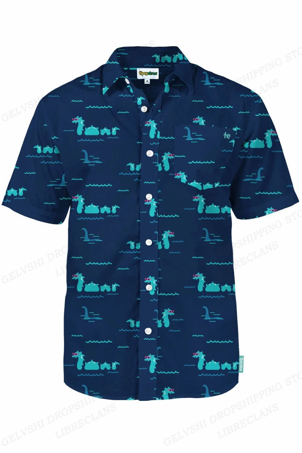 Duck 3D Print Casual Lapel Shirt | Unisex Beach Vacation Short Sleeve Blouse