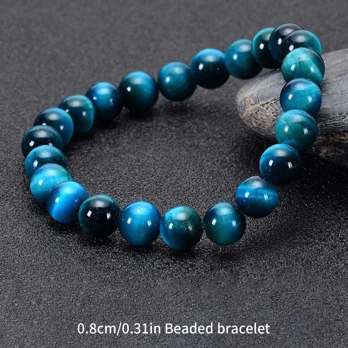 Minimalist Blue Tiger Eye Stone Bracelet