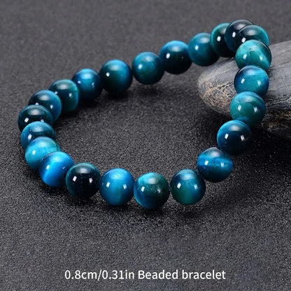 Minimalist Blue Tiger Eye Stone Bracelet