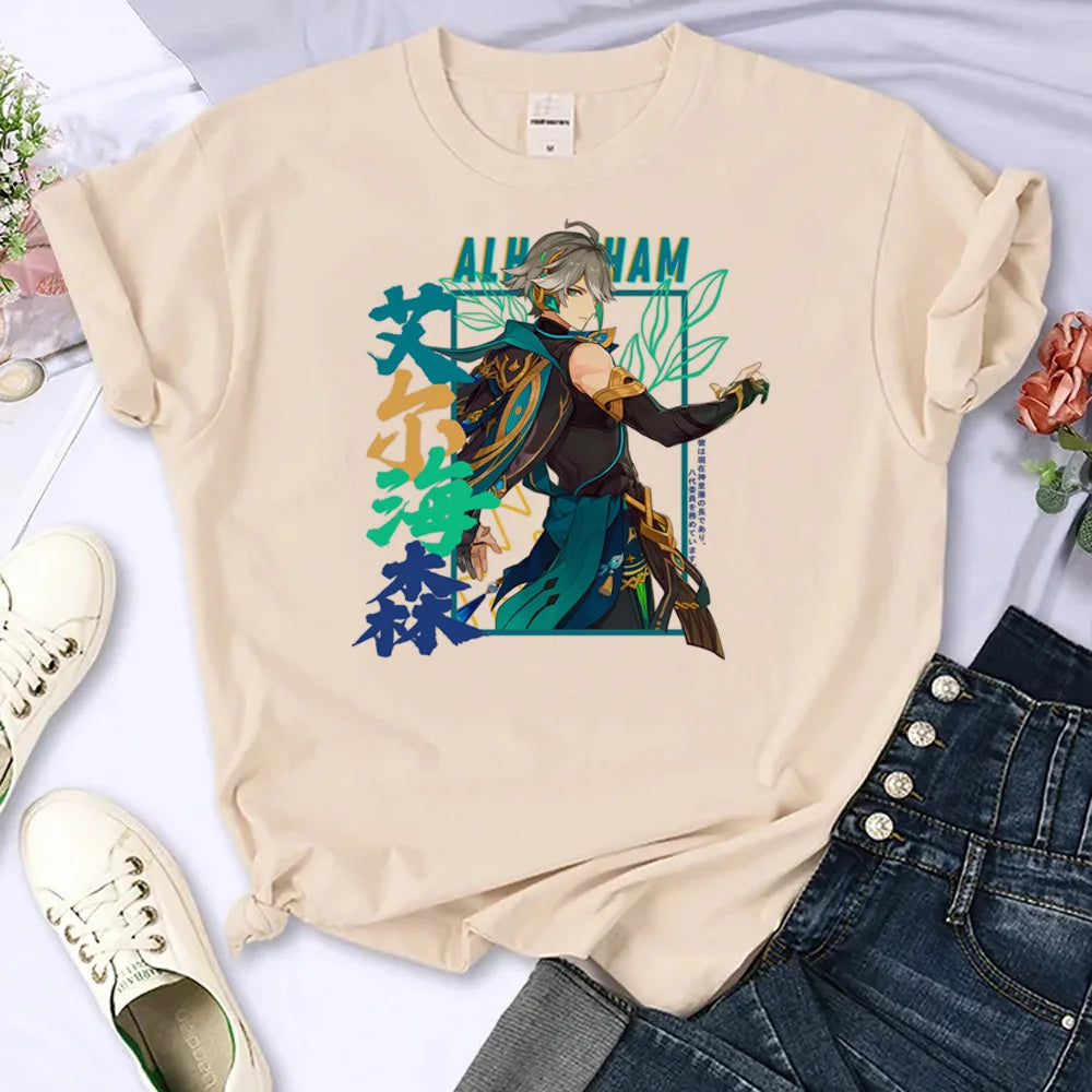 Women’s Genshin Impact Manga T-Shirt | Harajuku Summer Comic Tee