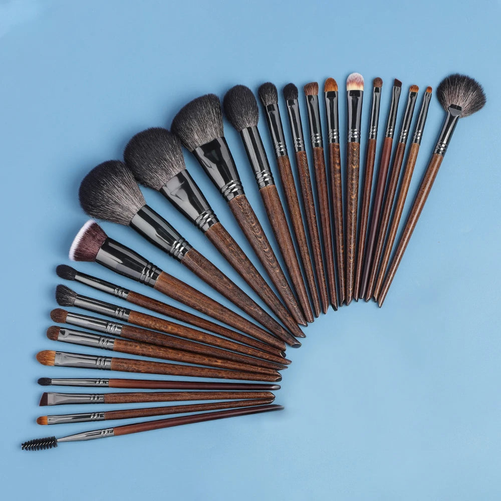 OVW Professional 24-Piece Makeup Brush Set – Premium Goat Hair &amp; Synthetic Fibers