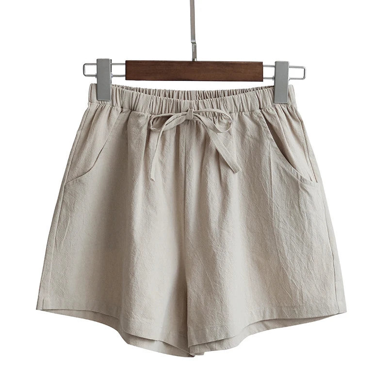 Women’s Summer Cotton Linen High-Waist Shorts | Casual Sports &amp; Fashion Shorts