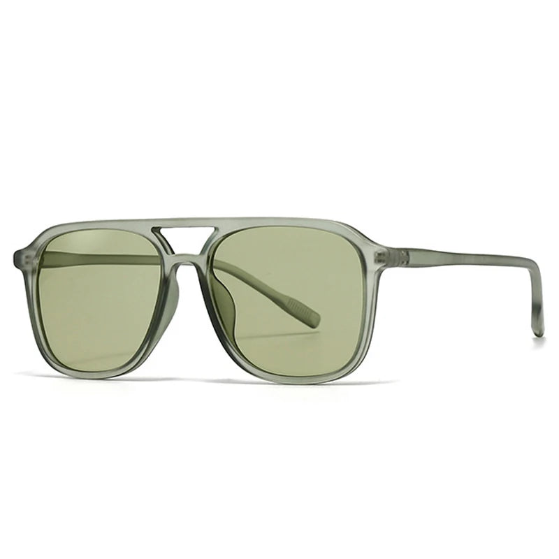 Retro Double Bridge Square Sunglasses – Fashion Gradient UV400 Shades