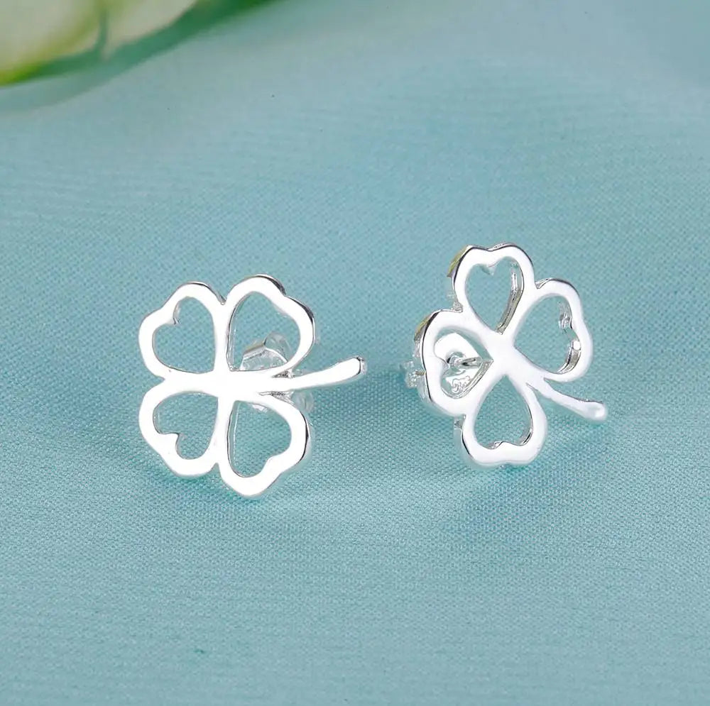 Sterling Silver Heart Stud Earrings for Women