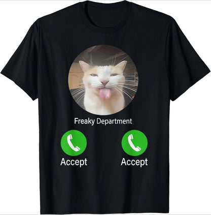 Women’s Funny Cat Meme T-Shirt | “Call Buttons” Tongue Out Print