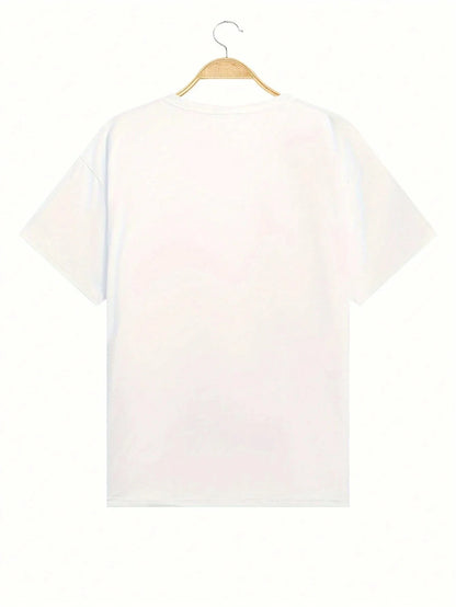 Men’s Summer 100% Cotton Casual Graphic T-Shirt | Breathable Loose Fit Short Sleeve Tee