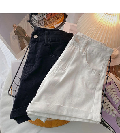 High-Waist Wide Leg Denim Shorts | Casual Korean Style Summer Hot Pants