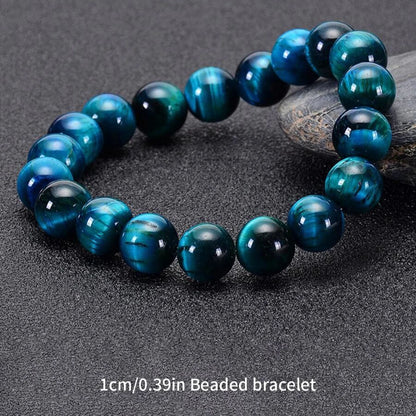 Minimalist Blue Tiger Eye Stone Bracelet