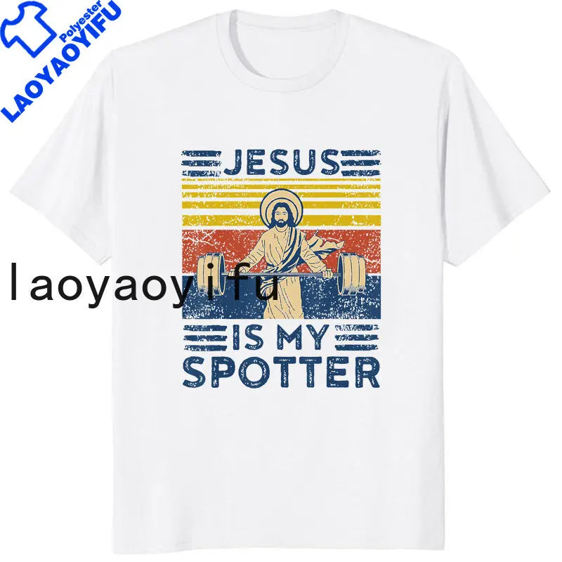 Retro Vintage Jesus Christ Gym T Shirts Men Pure Christian Faith Tee Top Short Sleeved Funny Printed Graphic Tshirt Gift