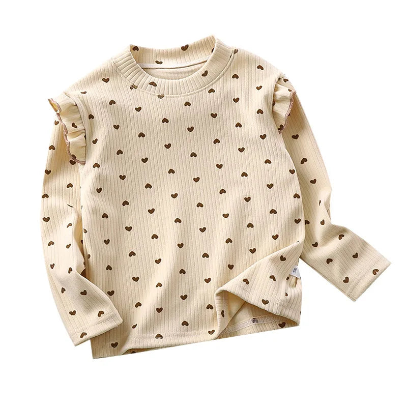 Girls Floral Flying Sleeves T-Shirt