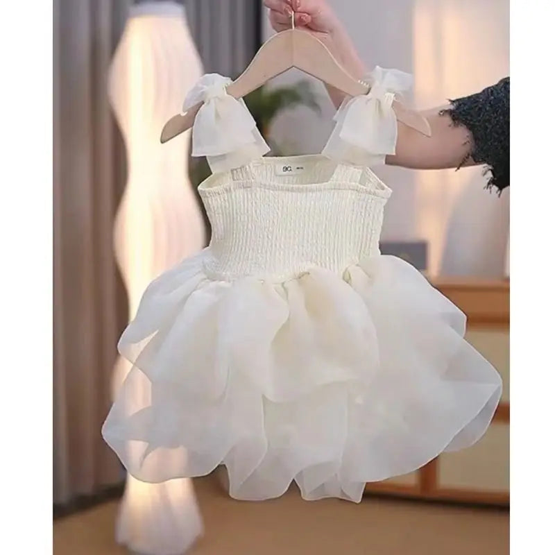 Girls’ Summer Fluffy Sling Princess Dress