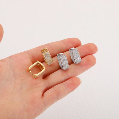 Zircon Geometric Square Hoop Earrings for Women