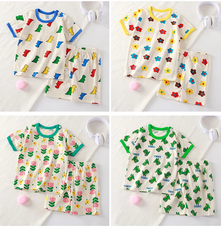 Kids Cartoon Summer Outfit – T-Shirt &amp; Shorts Set