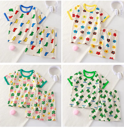 Kids Cartoon Summer Outfit – T-Shirt &amp; Shorts Set