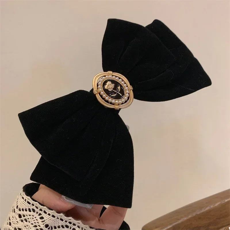 Elegant Velvet Bow Hair Clip for Women