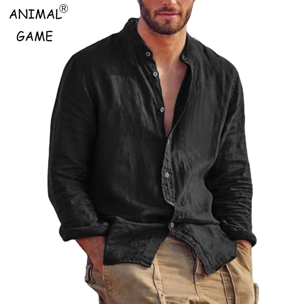 Breathable Lightweight Linen Shirt for Men