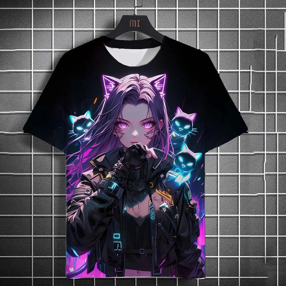 Cartoon Sexy Girl 3D Print Oversized T-Shirt