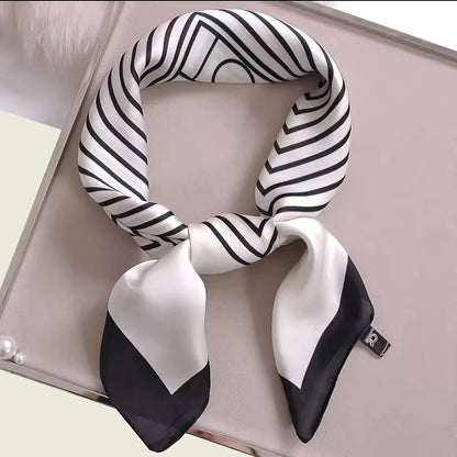 Striped Imitation Silk Scarf for Women