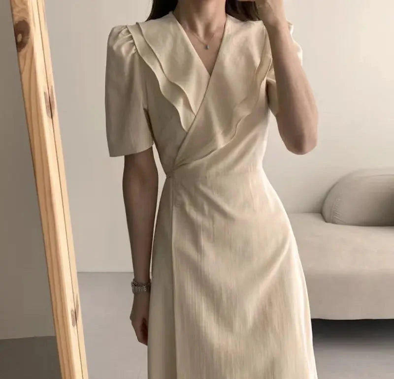 South Korea Chic Midi Dress