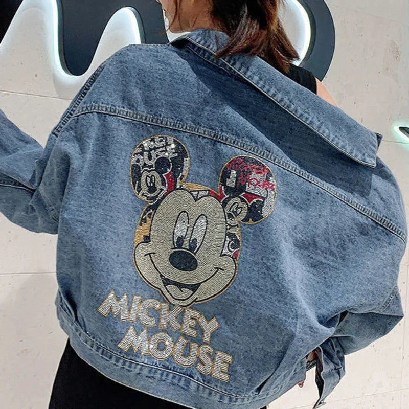 Mickey Cartoon Fashion Denim Coat Hip-hop Streetwear Trendy Men Women Jackets New Korean Loose Harajuku Couples Tops