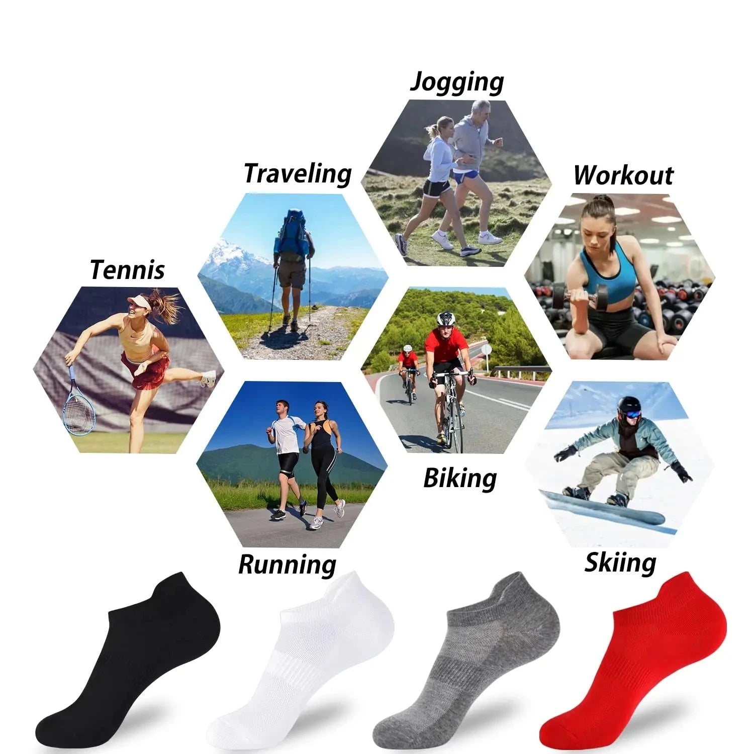Unisex Low-Cut Ankle Sports Running Socks