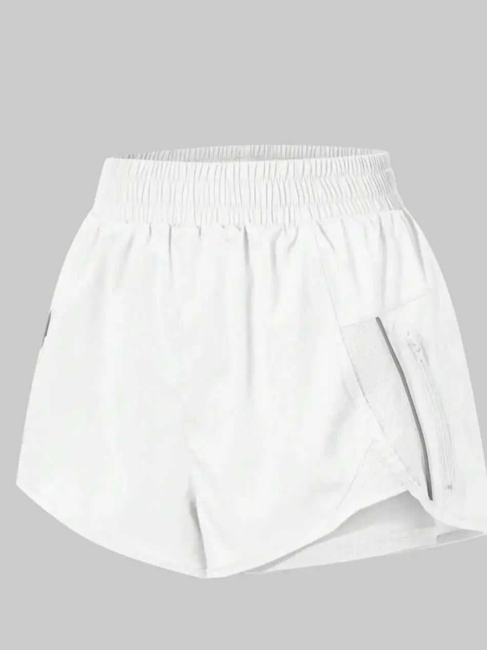 Unisex Running Sports Shorts with Zipper Pockets | Elastic Waist Activewear