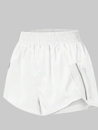 Unisex Running Sports Shorts with Zipper Pockets | Elastic Waist Activewear