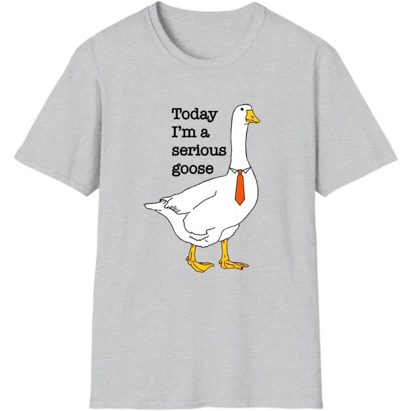 Today I’m A Serious Goose Funny Women’s T-Shirt | Cartoon Graphic Casual Summer Tee