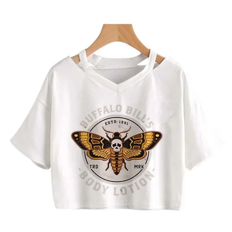 Y2K Graphic Cropped T-Shirt for Women | Harajuku Gothic Korean Style Tee