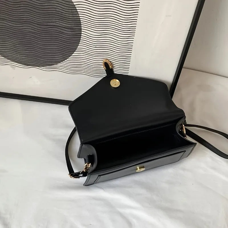 Women’s Minimalist PU Crossbody Flap Bag