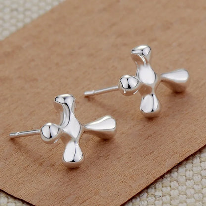 Sterling Silver Heart Stud Earrings for Women