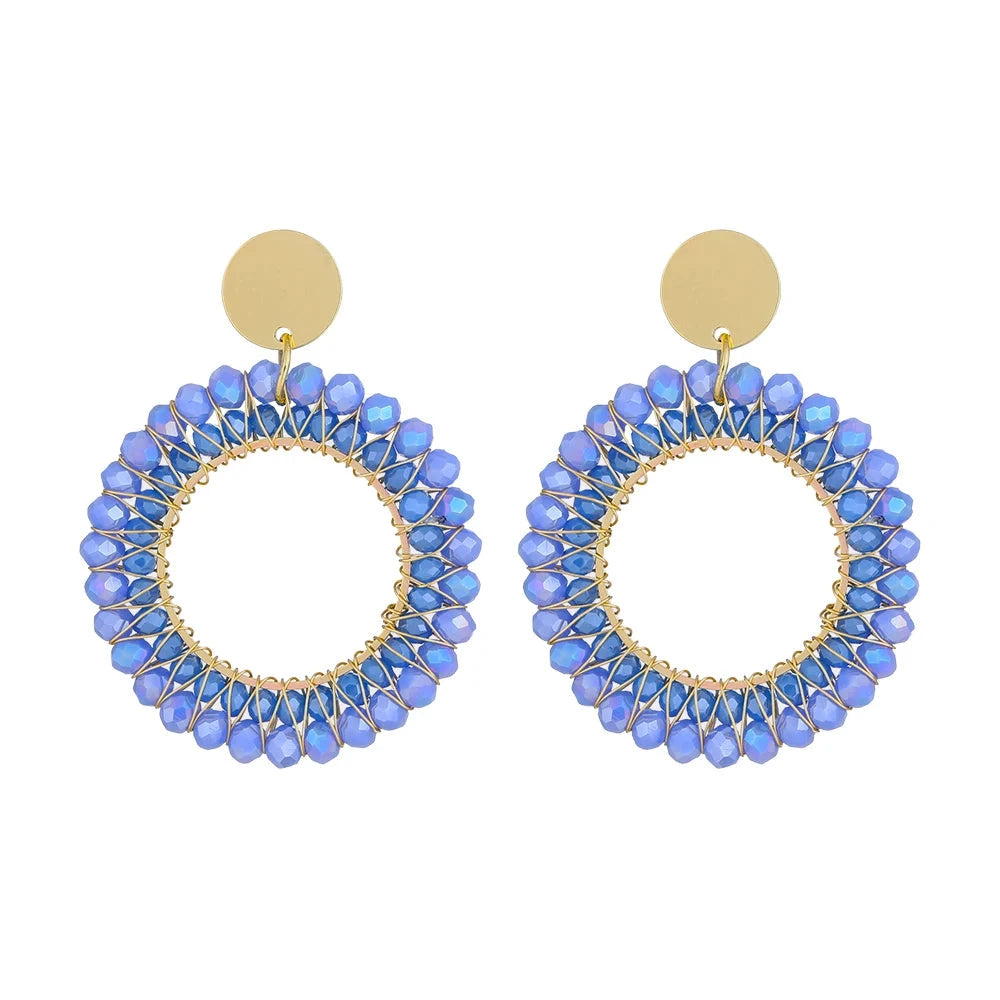 INKDEW Round Shape Drop Earrings for Women