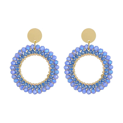 INKDEW Round Shape Drop Earrings for Women