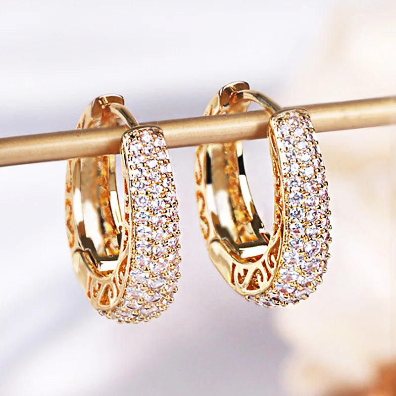 Hollow Gold Hoop Earrings