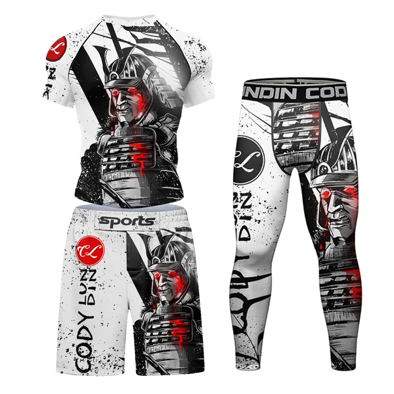 Men’s BJJ Jiu Jitsu Compression Suit with Shorts &amp; Pants