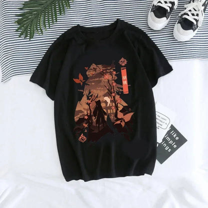 Genshin Impact Kawaii Graphic T-Shirt | Harajuku Anime Tee for Women