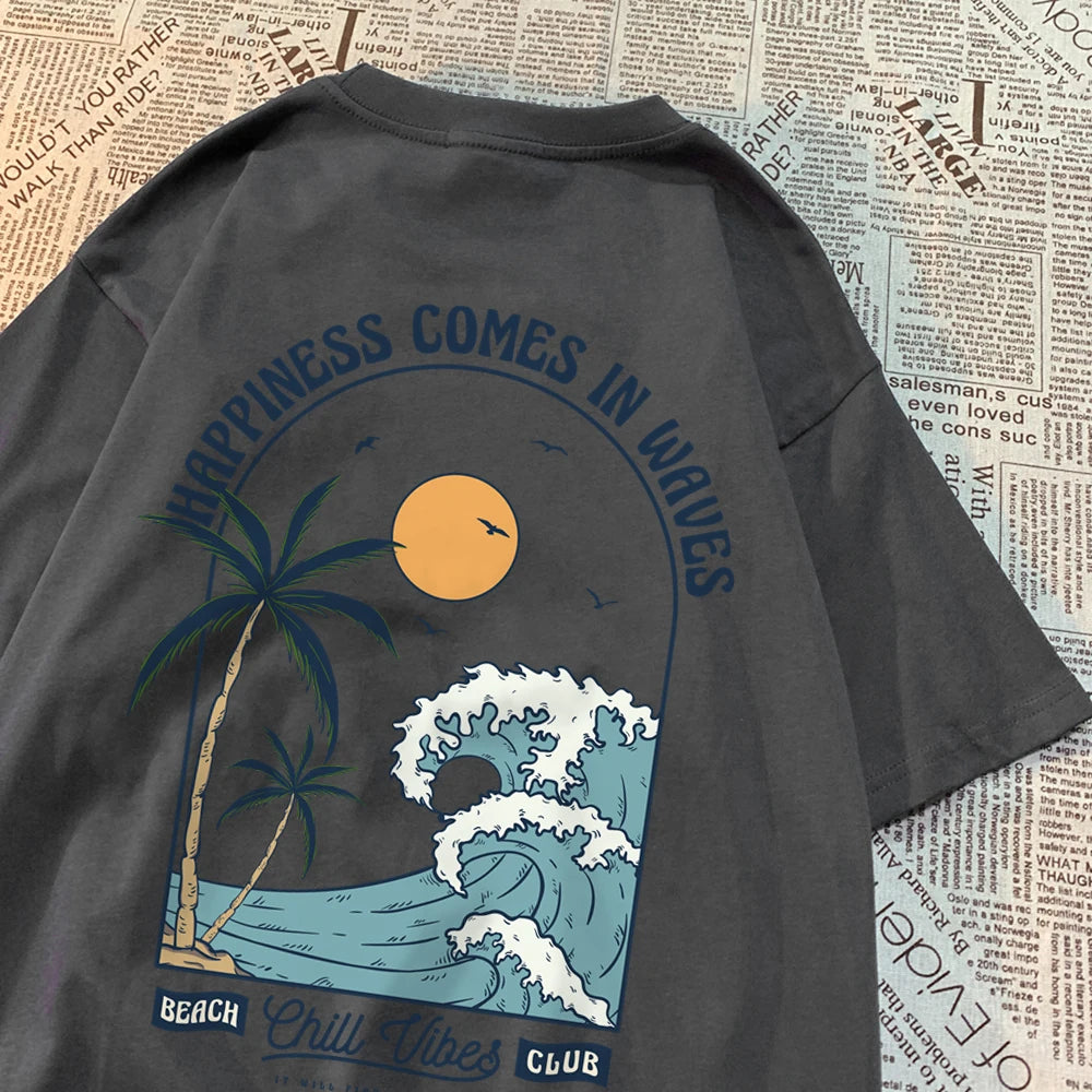 Waves Print Casual Tee
