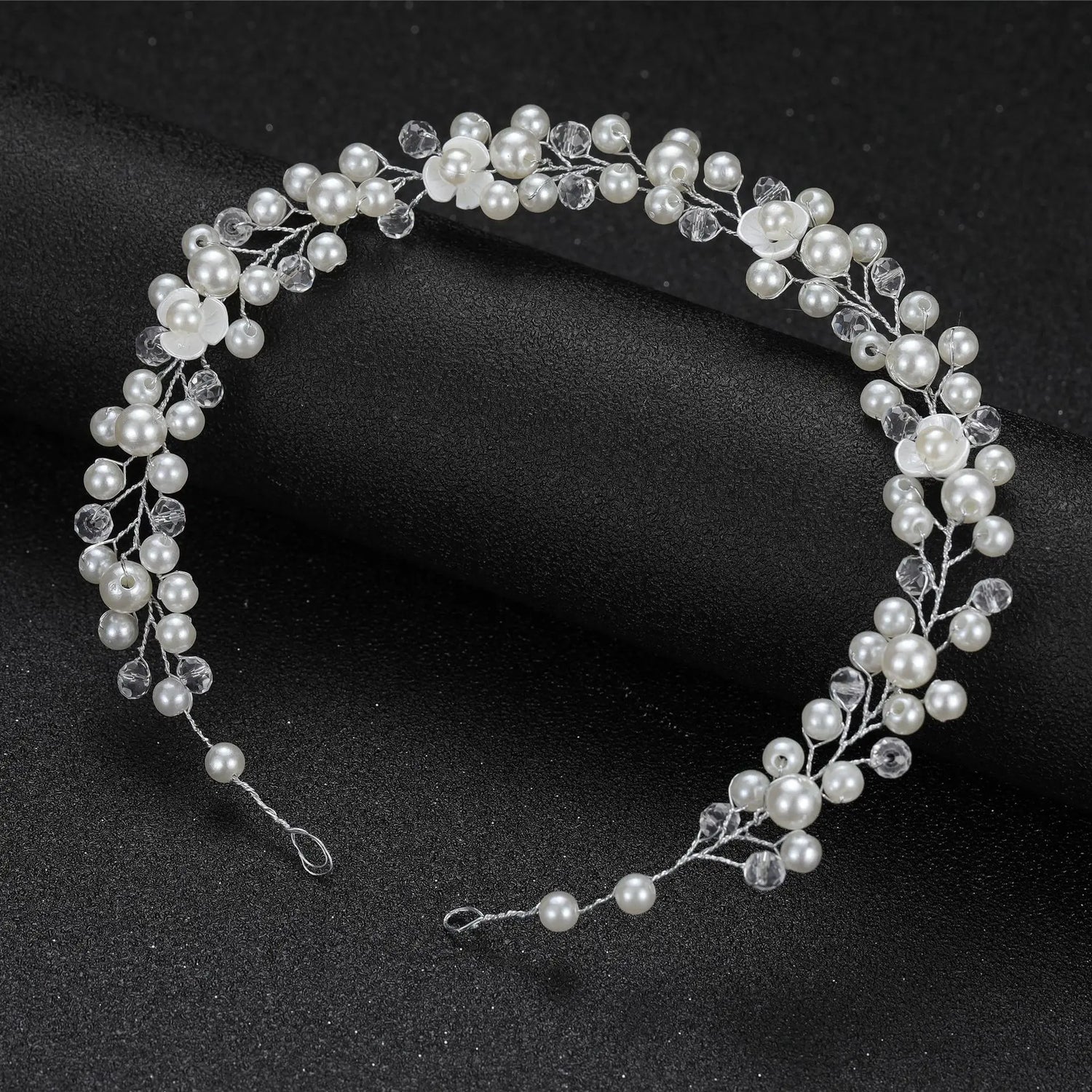 Elegant Crystal &amp; Pearl Bridal Headband for Women