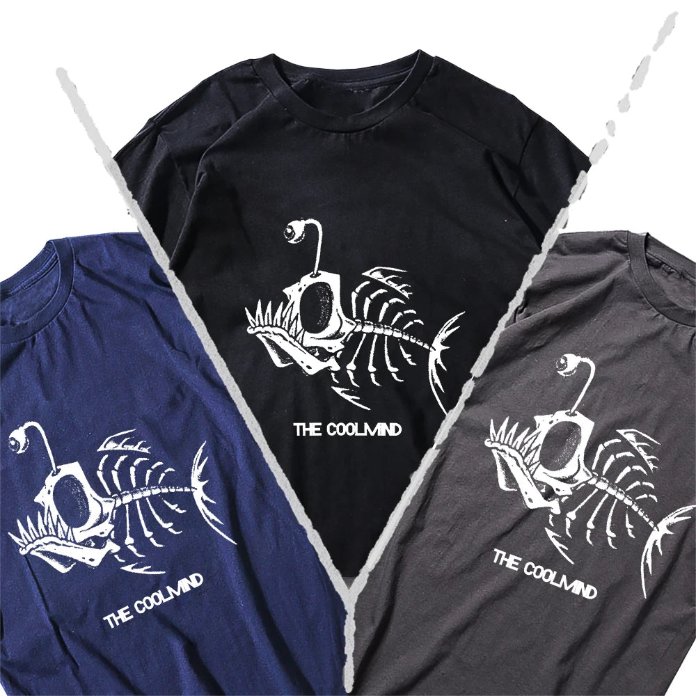 Bonefish Skull Deep Sea Fish Skeleton T-Shirt | Funny Fisherman Oversized Tee