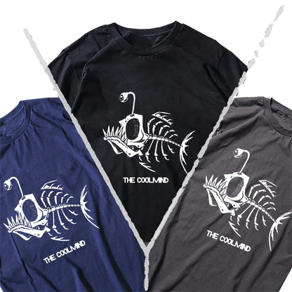 Bonefish Skull Deep Sea Fish Skeleton T-Shirt | Funny Fisherman Oversized Tee