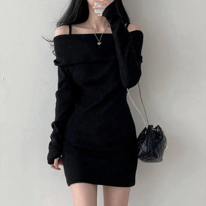 Y2K Women Knitted Mini Dress